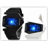 Futuristische LED-Fashion V Men - Quarz Armbanduhr - Farbauswahl-LED (ca. 3 Sek.) mit Datum, Wasser Resistent