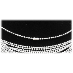 Kugel-Halskette 50cm ohne Anhänger Edelstahl hartversilbert