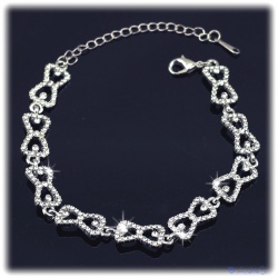 Caroline Kristall Schmuck-Armband von Klaus, hartversilbert mit feinen Strass-Steinen