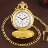 Hogwarts Express Luxus Taschenuhr Hell-Gold mit 30cm Gürtel-Kette