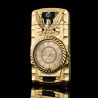 Luxus Feuerzeug Gas mit Uhr & LED-Lampe Design Style Silber Gold Schwarz