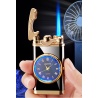 Luxus Feuerzeug Gas mit Uhr & LED-Lampe Design Style Silber Gold Schwarz