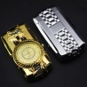 Luxus Feuerzeug Gas mit Uhr & LED-Lampe Design Style Silber Gold Schwarz
