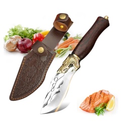 Küchenmesser aus Edelstahl 5Cr15 , als Ausbein- und Anglermesser mit Scheide für Gürtel