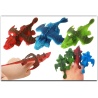3er Set Spielzeug Drachen Schleuder / Gummizug Schnipsdrache Rot, Grün, Blau