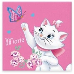 Disney Marie Katze Schmetterling Handtuch, Gesicht 30x30 Baumwolle Lizenzartikel